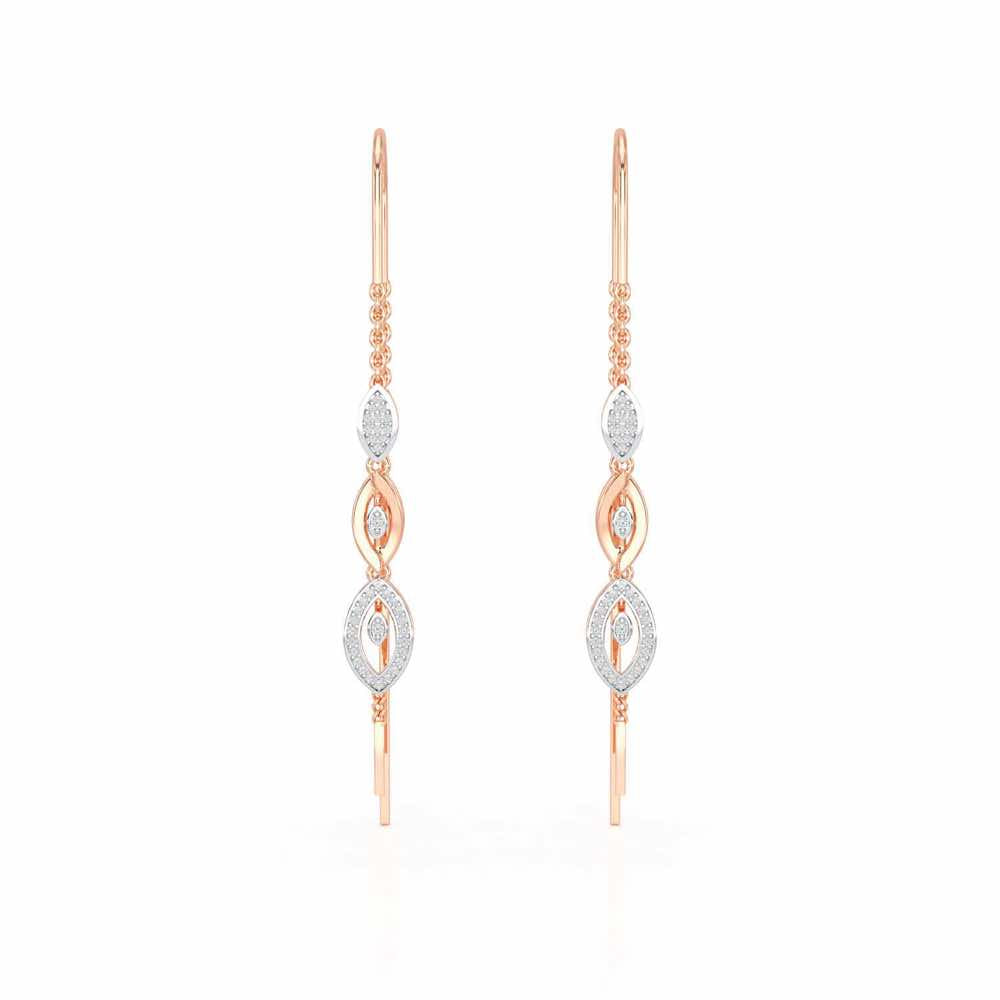 Oath Silver Dangler Earrings - Rose Gold - Image 1