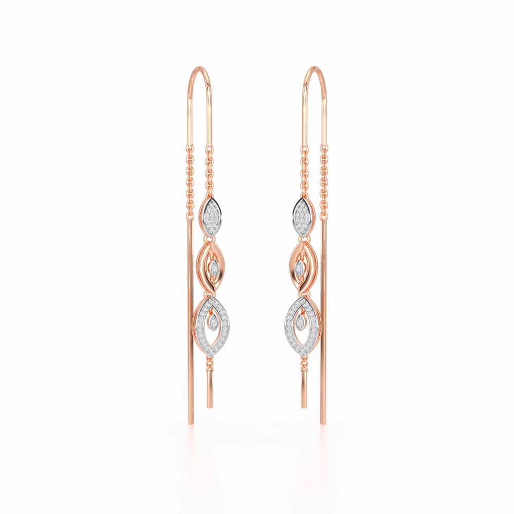 Oath Silver Dangler Earrings - Rose Gold - Image 2