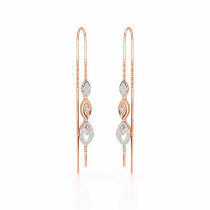 Oath Silver Dangler Earrings - Rose Gold - Image 2