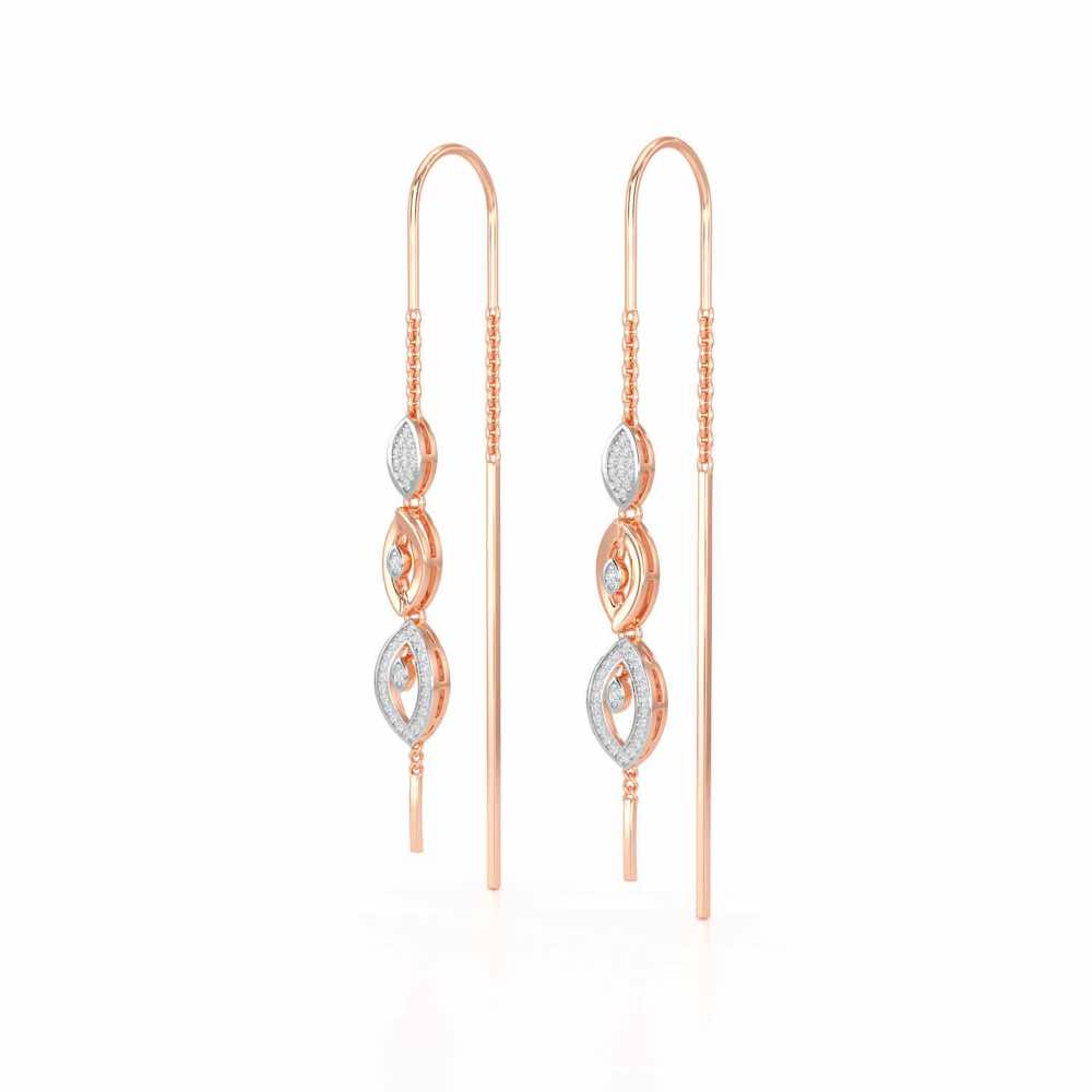 Oath Silver Dangler Earrings - Rose Gold - Image 3
