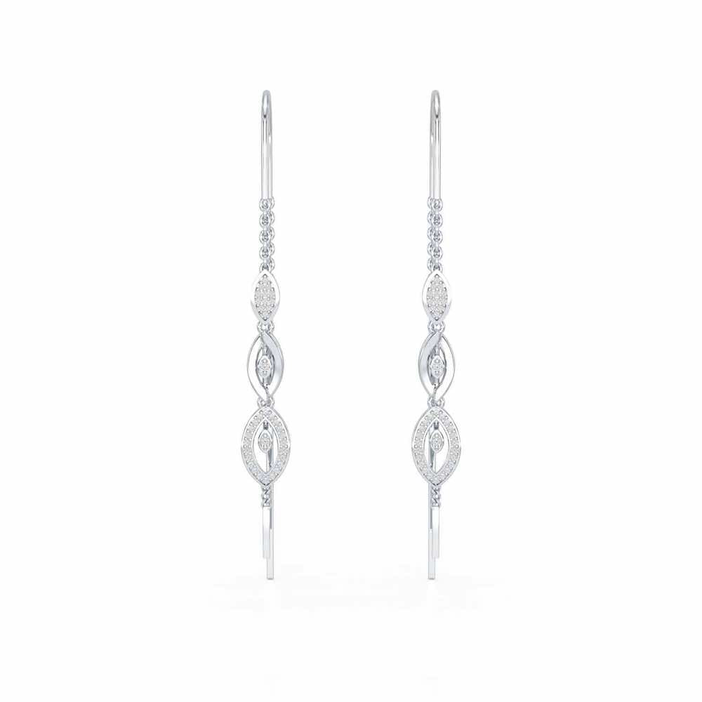 Oath Silver Dangler Earrings - White Gold - Image 1