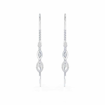 Oath Silver Dangler Earrings - White Gold - Image 1