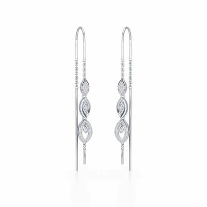 Oath Silver Dangler Earrings - White Gold - Image 2