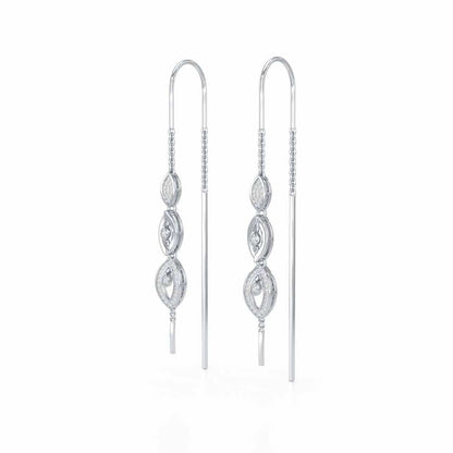 Oath Silver Dangler Earrings - White Gold - Image 3