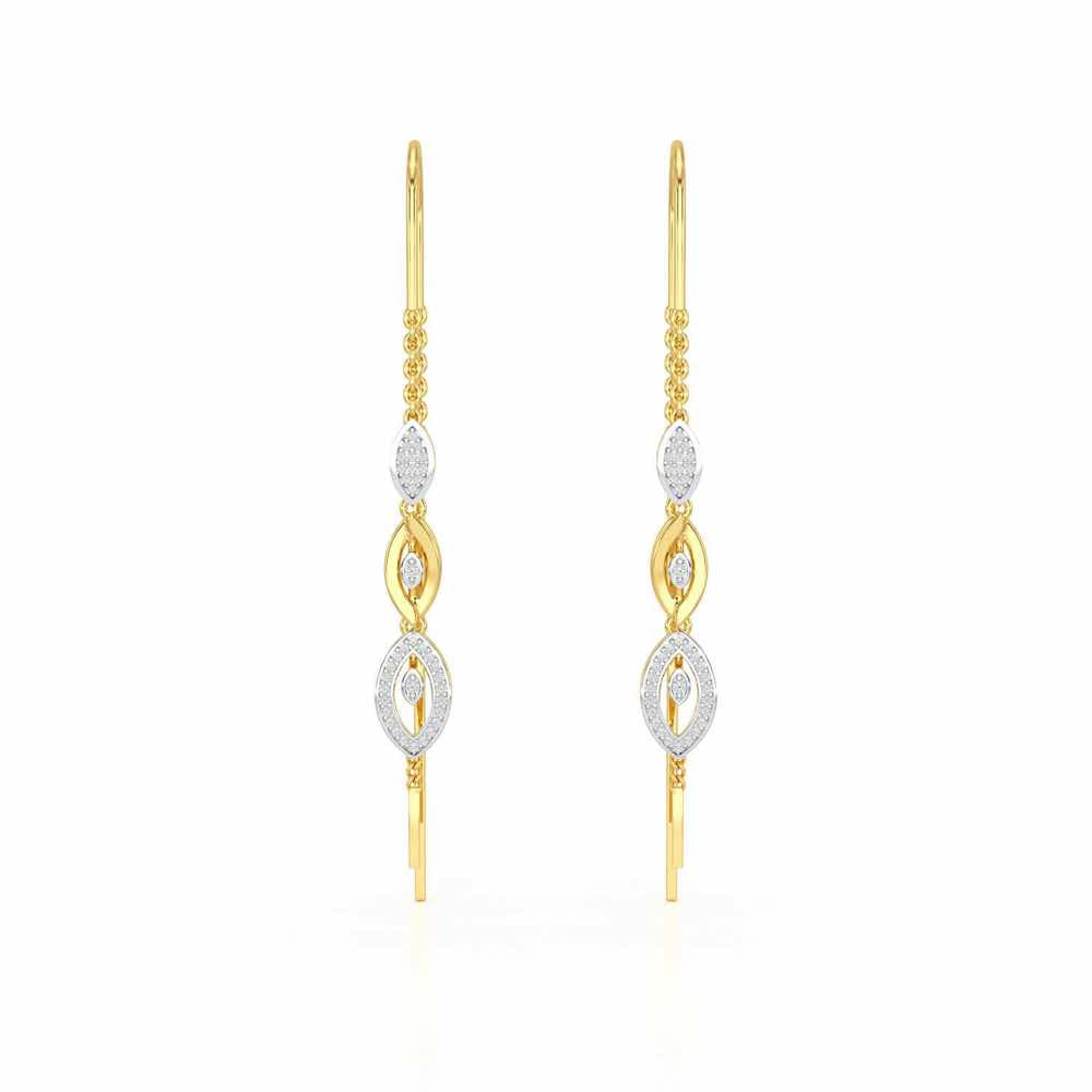 Oath Silver Dangler Earrings - Yellow Gold - Image 1