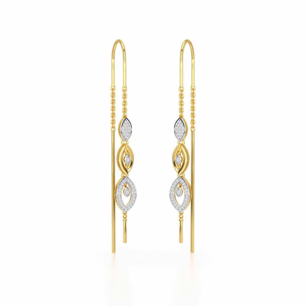 Oath Silver Dangler Earrings - Yellow Gold - Image 2