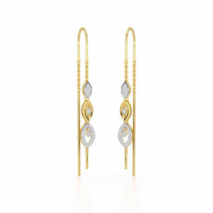 Oath Silver Dangler Earrings - Yellow Gold - Image 2