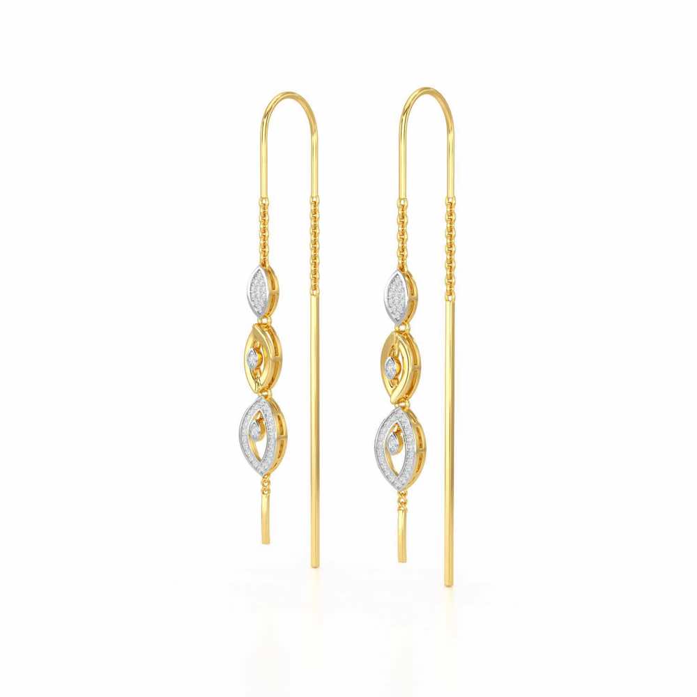 Oath Silver Dangler Earrings - Yellow Gold - Image 3