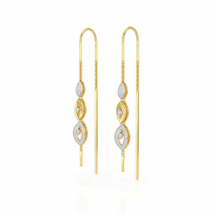 Oath Silver Dangler Earrings - Yellow Gold - Image 3