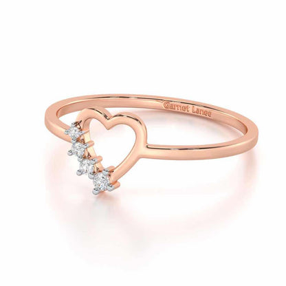 Oceanic Heart Silver Ring - Rose Gold - Image 2