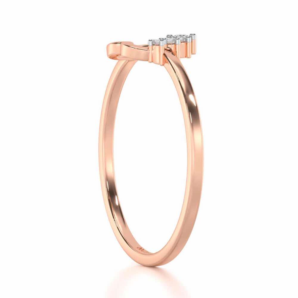 Oceanic Heart Silver Ring - Rose Gold - Image 3