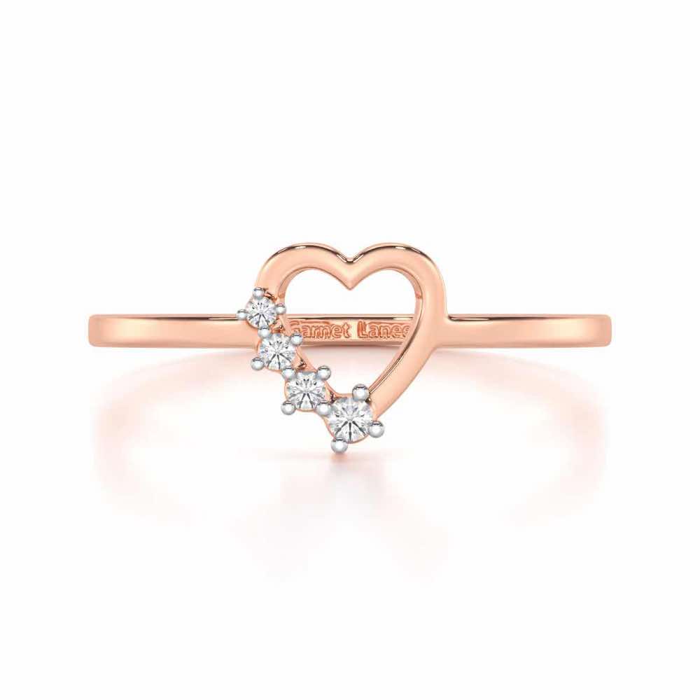 Oceanic Heart Silver Ring - Rose Gold - Image 4