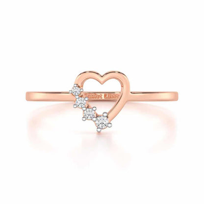 Oceanic Heart Silver Ring - Rose Gold - Image 4