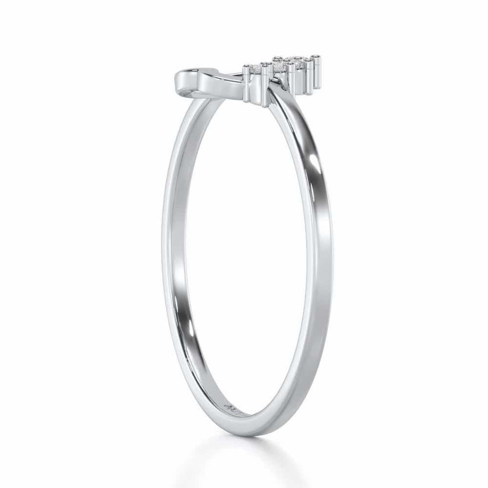 Oceanic Heart Silver Ring - White Gold - Image 3
