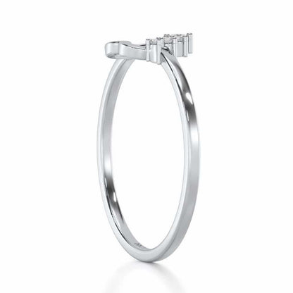 Oceanic Heart Silver Ring - White Gold - Image 3