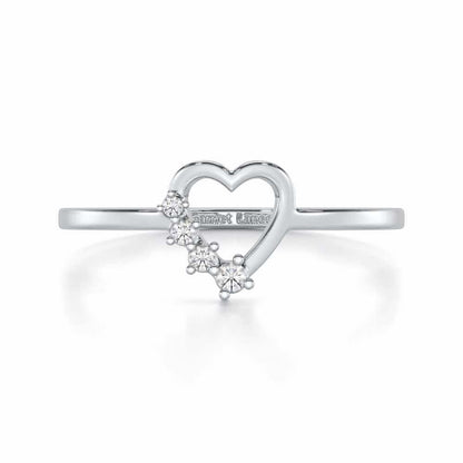 Oceanic Heart Silver Ring - White Gold - Image 4