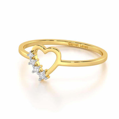 Oceanic Heart Silver Ring - Yellow Gold - Image 2