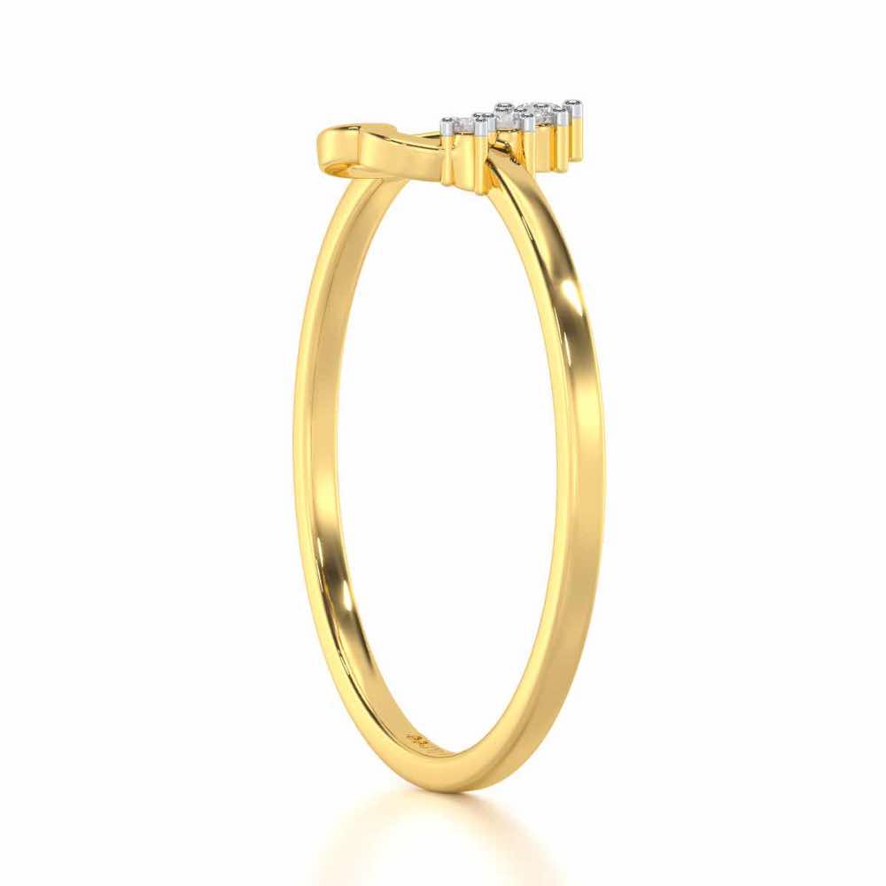 Oceanic Heart Silver Ring - Yellow Gold - Image 3