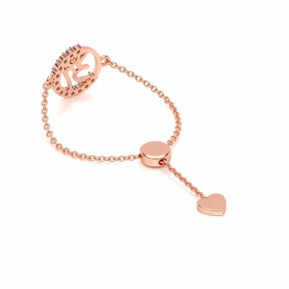 Om Adjustable Silver Ring - Rose Gold - Image 3