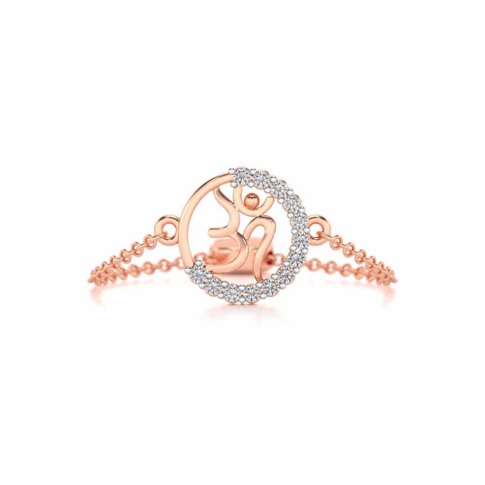 Om Adjustable Silver Ring - Rose Gold - Image 4