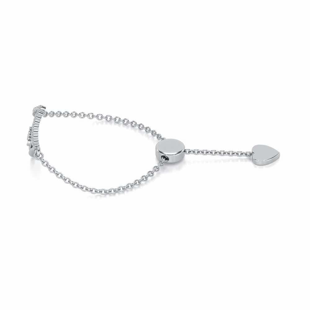 Om Crown Adjustable Silver Ring - White Gold - Image 2