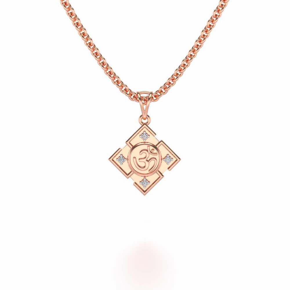 Om Silver Pendant - Rose Gold - Image 1