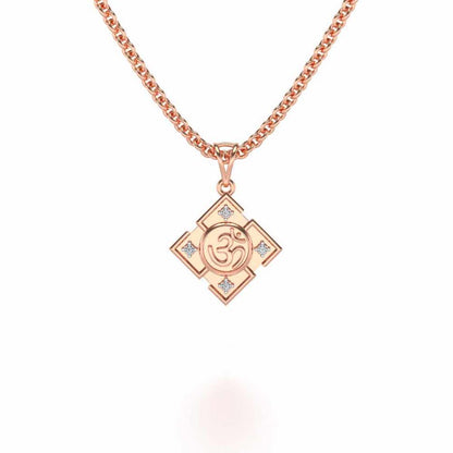 Om Silver Pendant - Rose Gold - Image 1