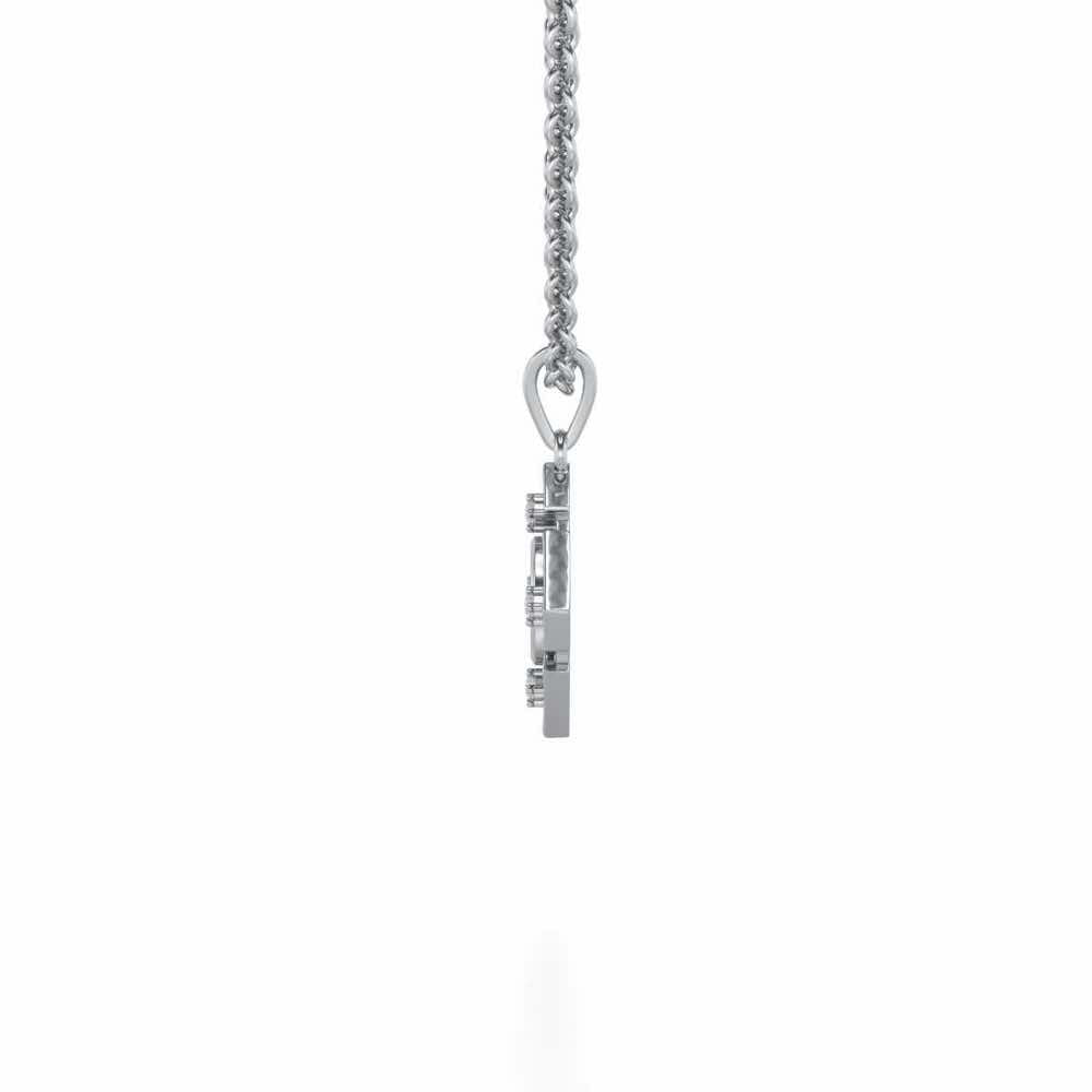 Om Silver Pendant - White Gold - Image 3