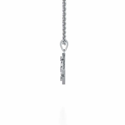 Om Silver Pendant - White Gold - Image 3