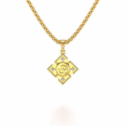 Om Silver Pendant - Yellow Gold - Image 1