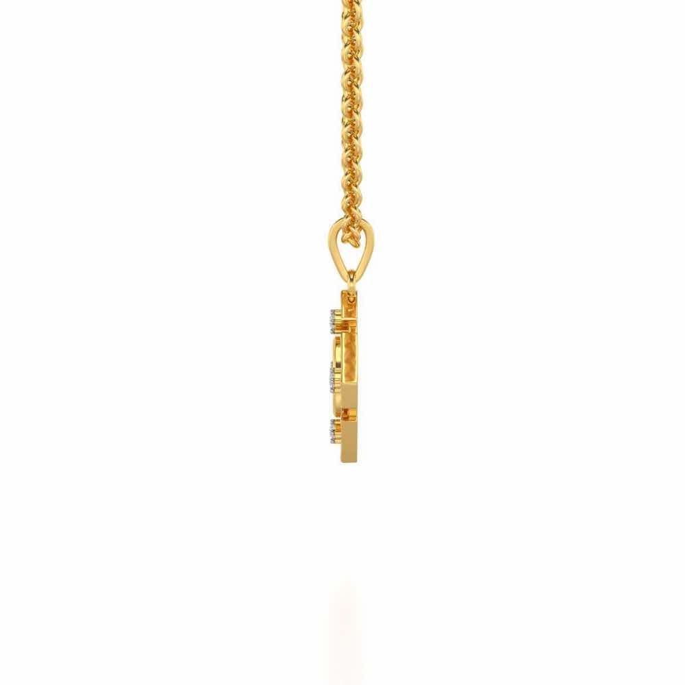 Om Silver Pendant - Yellow Gold - Image 3