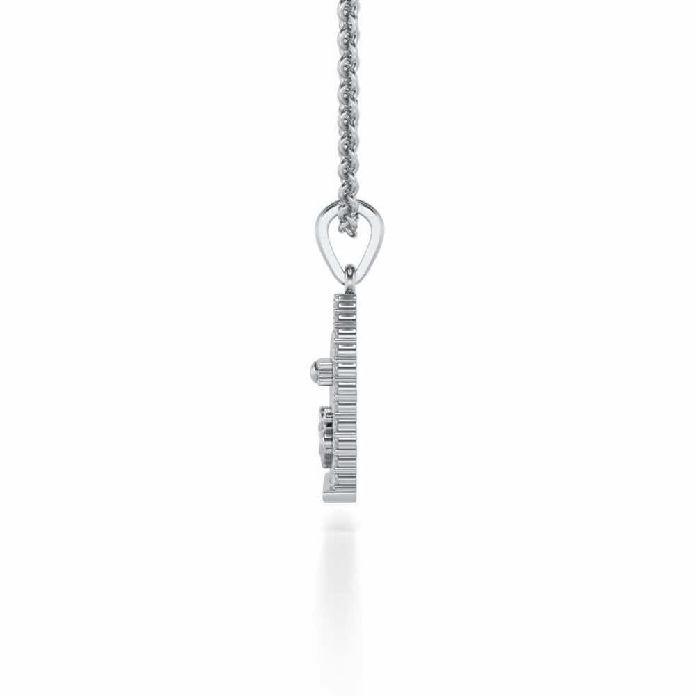 Om Linga Silver Pendant - White Gold - Image 3