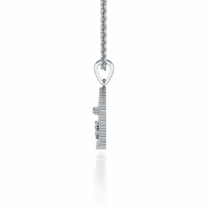 Om Linga Silver Pendant - White Gold - Image 3