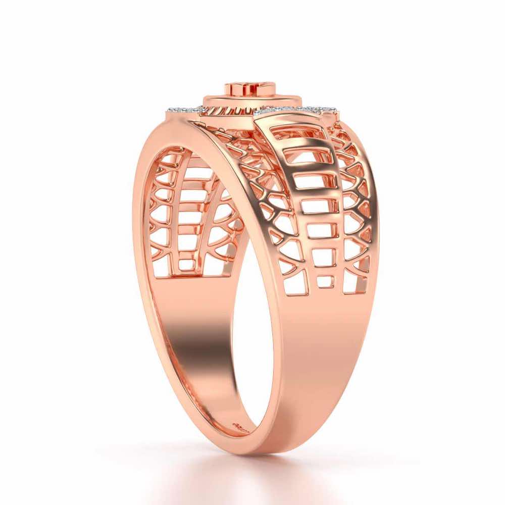 Om Silver Ring For Men - Rose Gold - Image 3