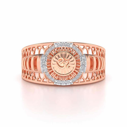 Om Silver Ring For Men - Rose Gold - Image 4