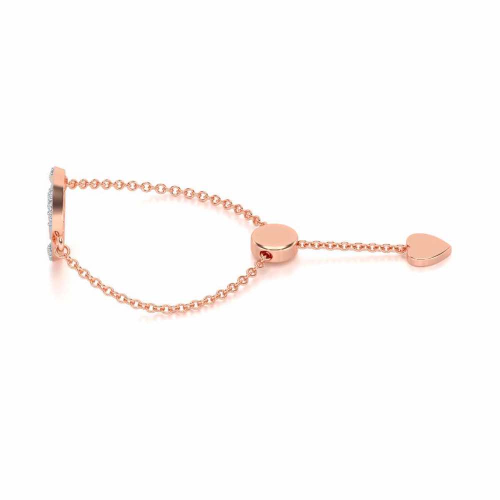 Om Shanti Adjustable Silver Ring - Rose Gold - Image 2