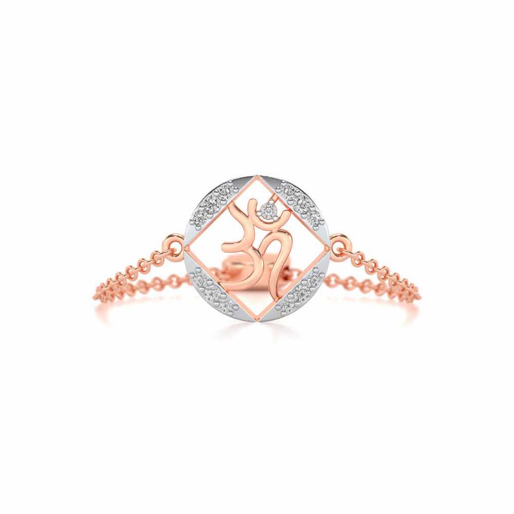 Om Shanti Adjustable Silver Ring - Rose Gold - Image 4