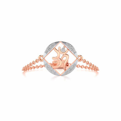 Om Shanti Adjustable Silver Ring - Rose Gold - Image 4