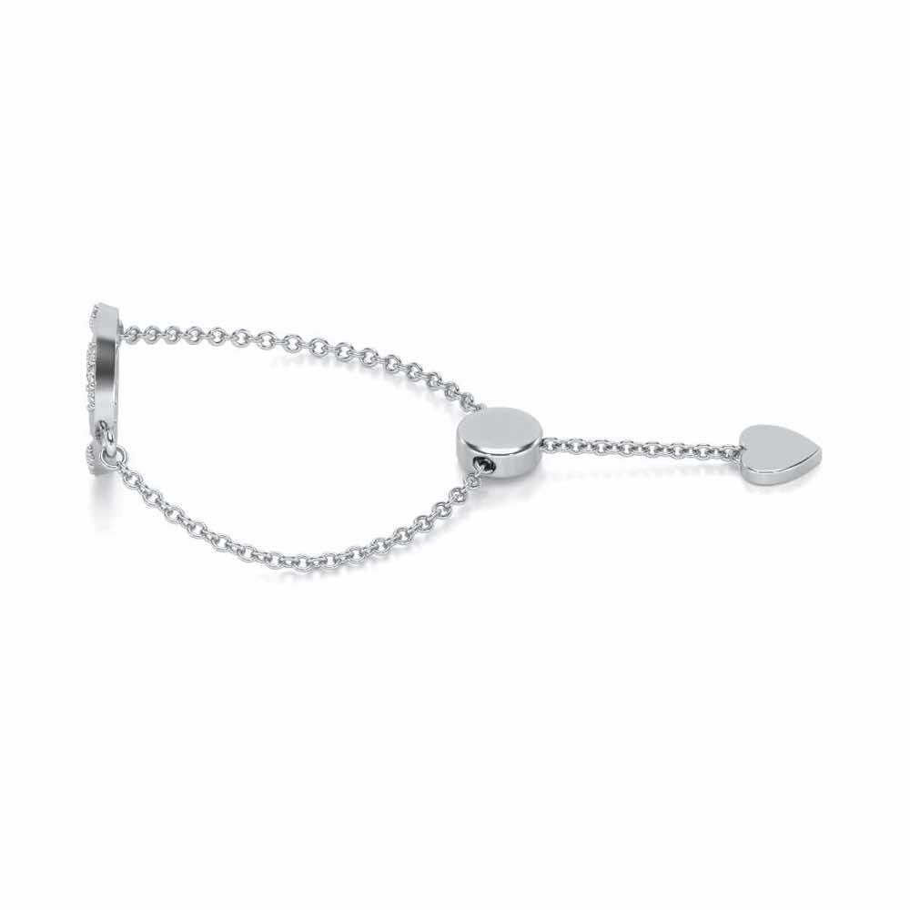 Om Shanti Adjustable Silver Ring - White Gold - Image 2