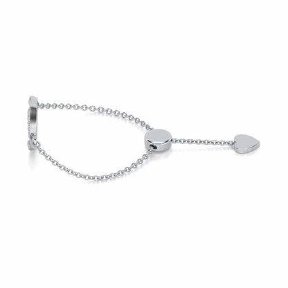 Om Shanti Adjustable Silver Ring - White Gold - Image 2