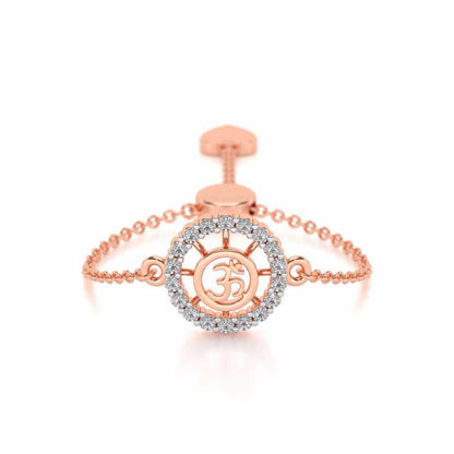 Om Shine Adjustable Silver Ring - Rose Gold - Image 1