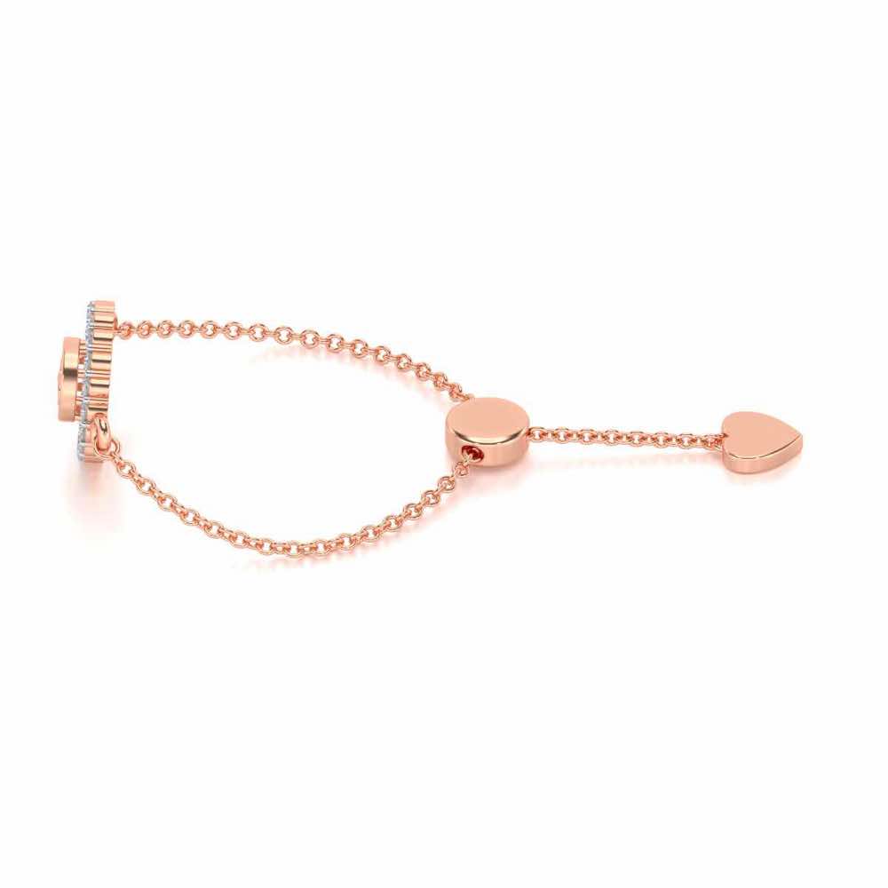 Om Shine Adjustable Silver Ring - Rose Gold - Image 2