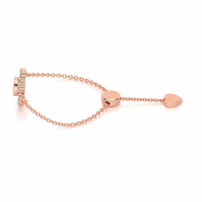 Om Shine Adjustable Silver Ring - Rose Gold - Image 2