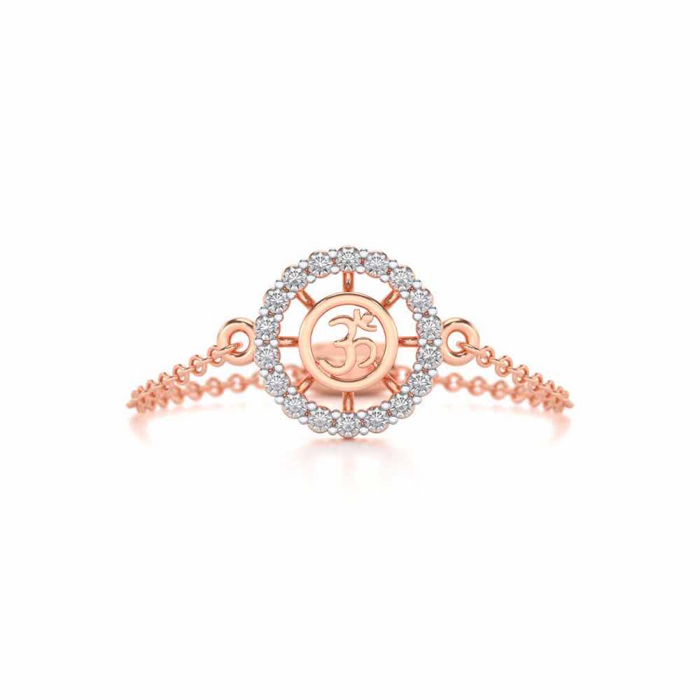 Om Shine Adjustable Silver Ring - Rose Gold - Image 4