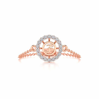 Om Shine Adjustable Silver Ring - Rose Gold - Image 4