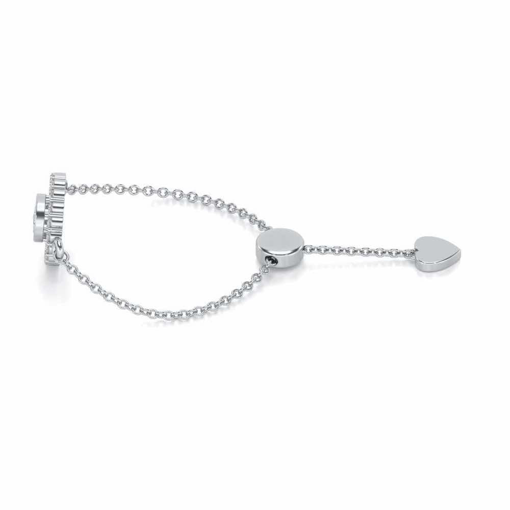 Om Shine Adjustable Silver Ring - White Gold - Image 2