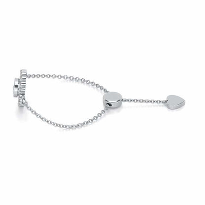 Om Shine Adjustable Silver Ring - White Gold - Image 2