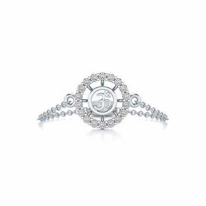 Om Shine Adjustable Silver Ring - White Gold - Image 4