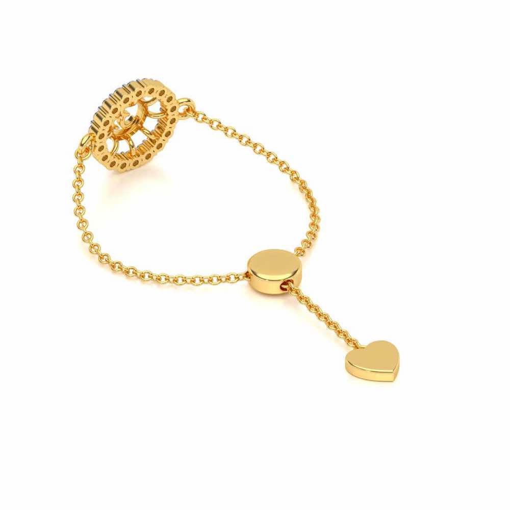 Om Shine Adjustable Silver Ring - Yellow Gold - Image 3