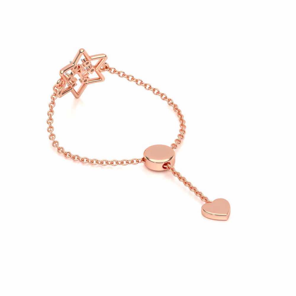 Om Star Adjustable Silver Ring - Rose Gold - Image 3